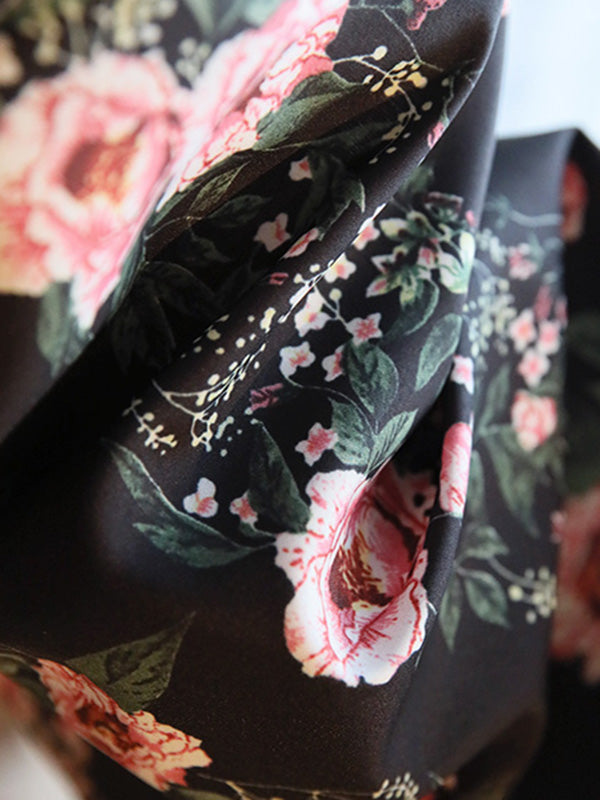 Original Floral Round-Neck Dress