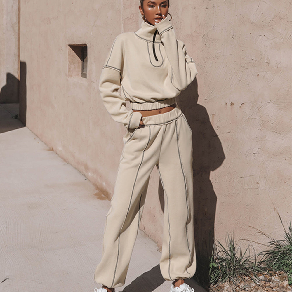 Two-Piece Sports And Casual Sweatshirt Suit