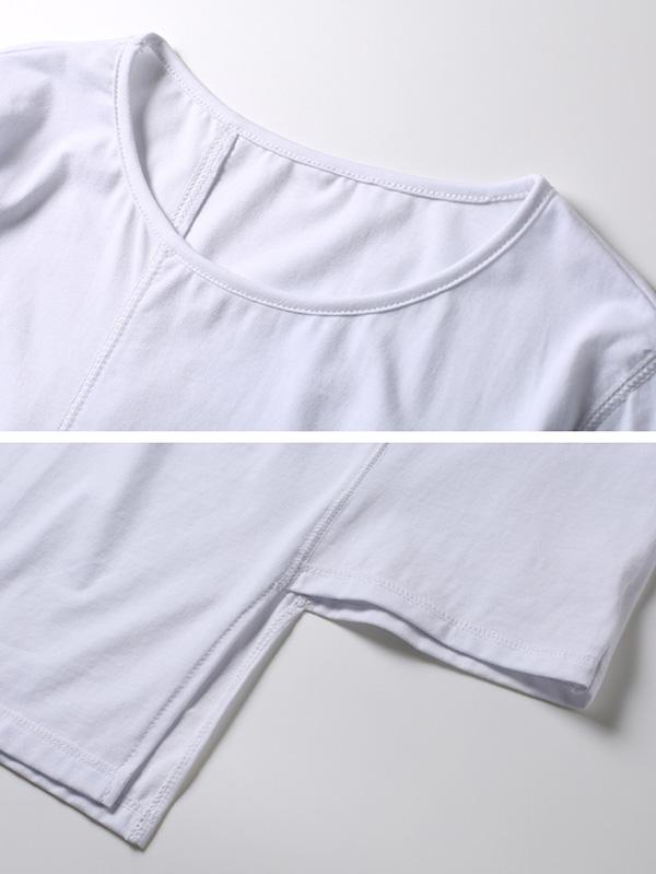 Fashion Minimalist Solid Irregular T-Shirt