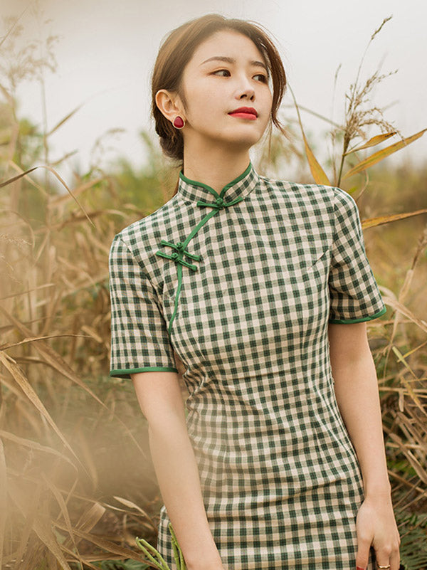 Artistic Retro Striped Stand Collar Short