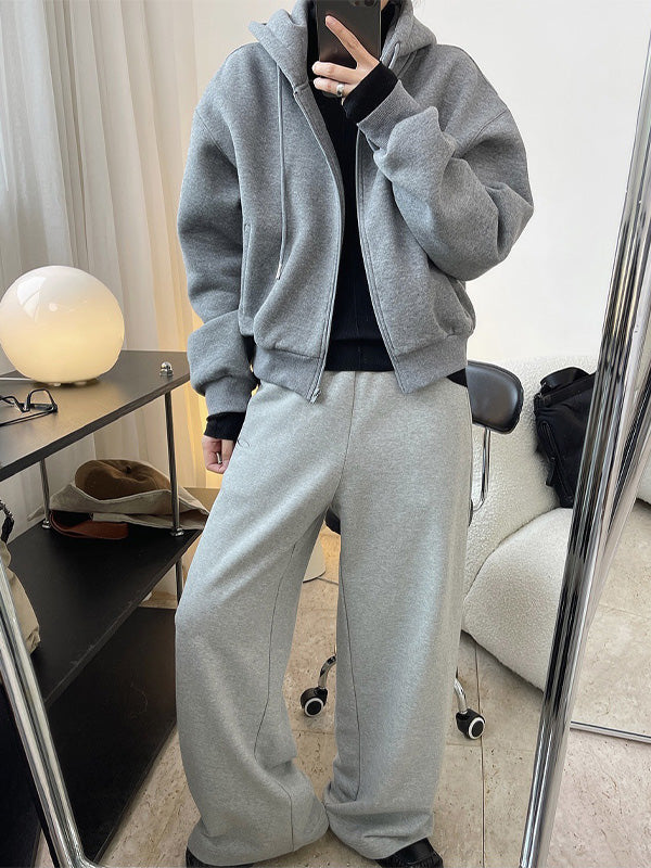 Casual Thicken Solid Color Zipper Sport Outwear