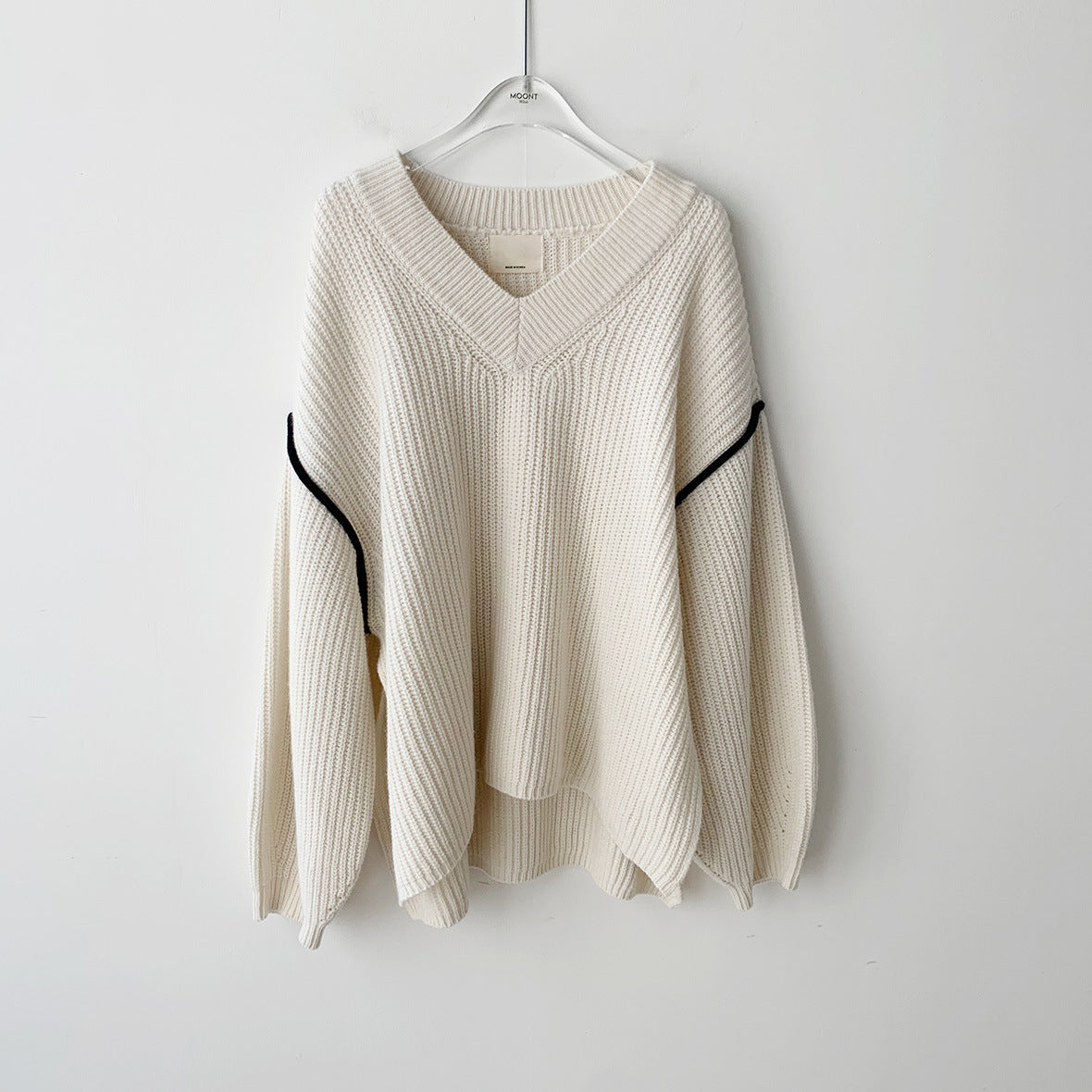 Spliced Side Slit Knit Sweater