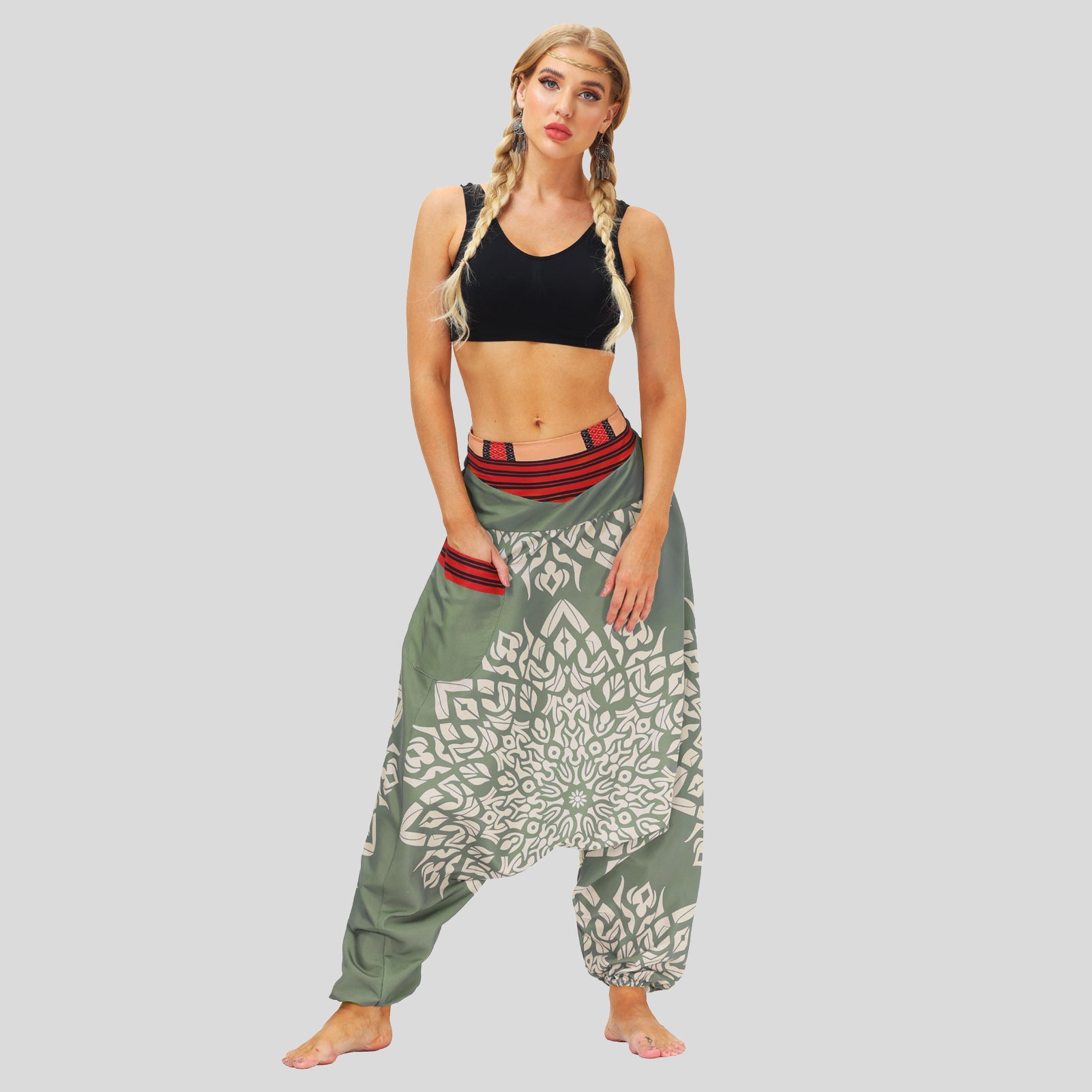 Digital Print Lantern Loose Casual Pants