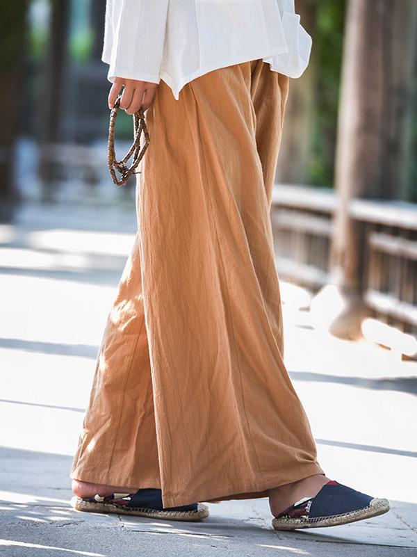 Loose Pure Color Comfortable Linen Pants