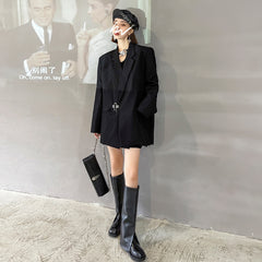 Loose Solid Color Lock Casual Suit Outwear