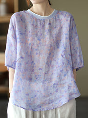 Round Neck Printed Casual Loose T-Shirt