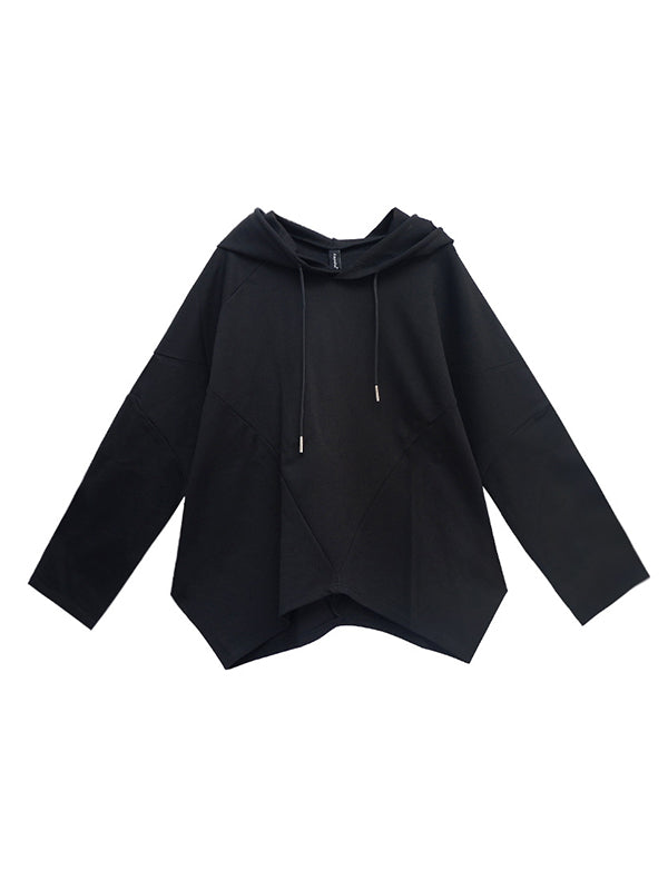 Leisure Solid Batwing Sleeve Hoodies