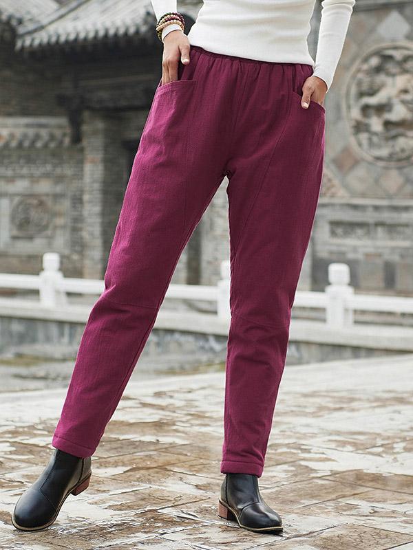 Vintage Casual Quilted Stitching Pants