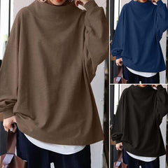Loose Solid Color Pullover Sweatshirt