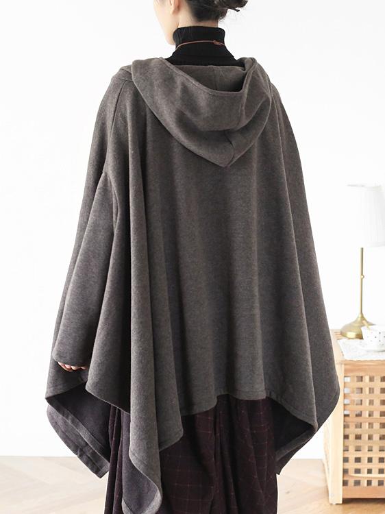 Loose Cropped Warm Hooded Cloak