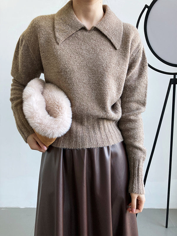 Simple Solid Color Turtleneck Sweater