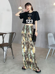 Tie-Dyed High Waists And Wide Legs Pants