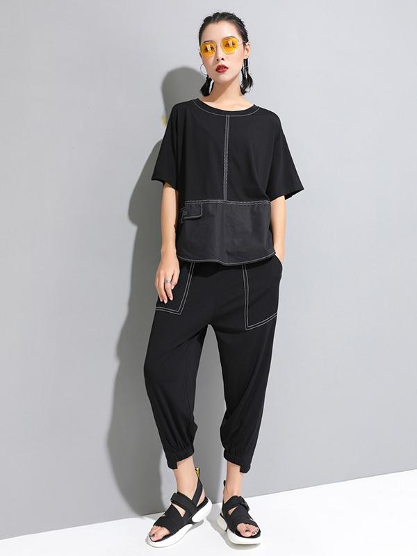 Loose Simple Split-Joint T-Shirts