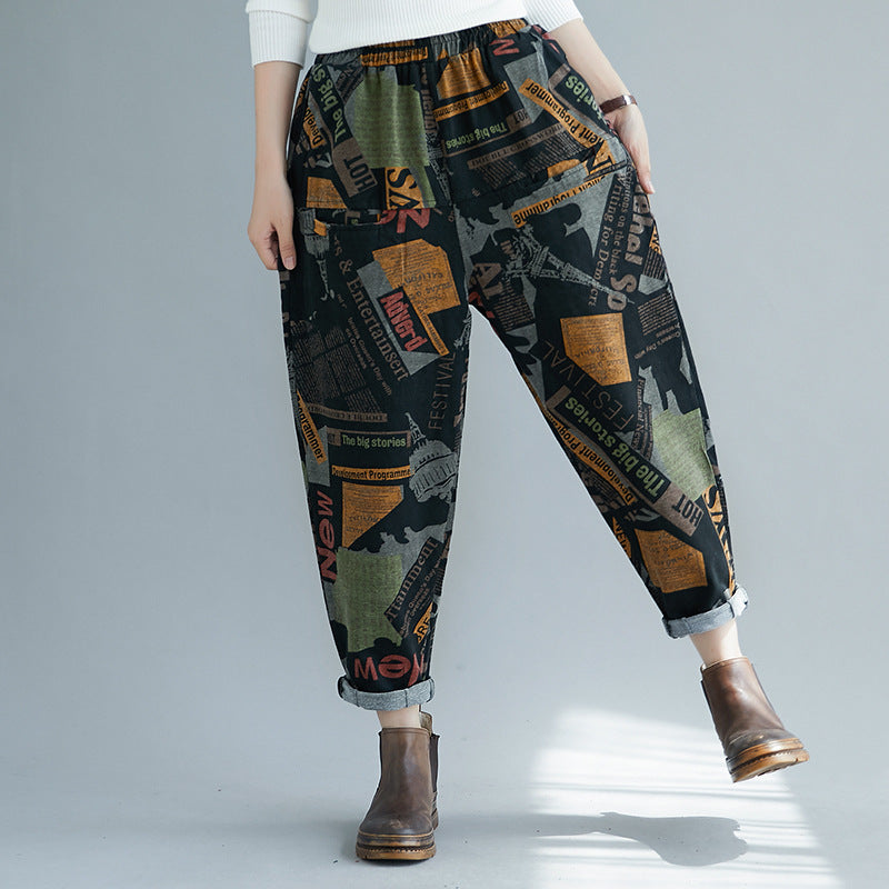 Women Printed Loose Casual Pants