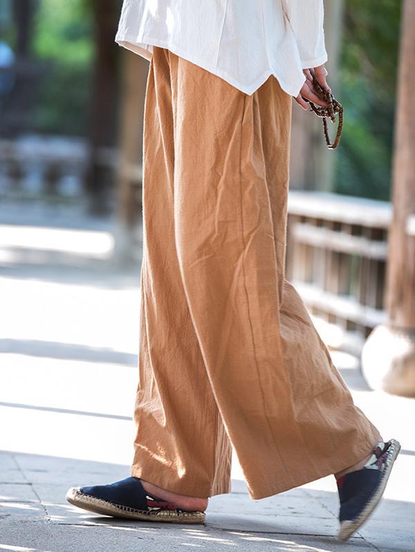 Loose Pure Color Comfortable Linen Pants