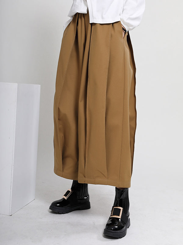 Casual Solid Wide Leg Pants