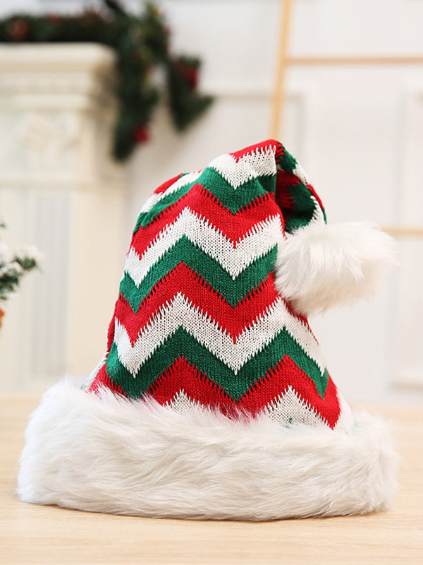 Women Striped Hat Christmas Old Print Hat