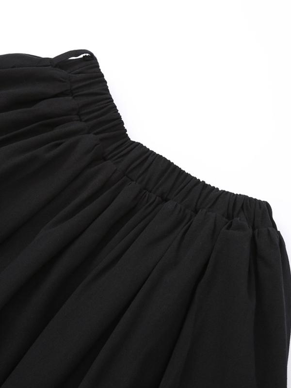 Splicing Double Tiered Fringed Thickening Cropped Skirt