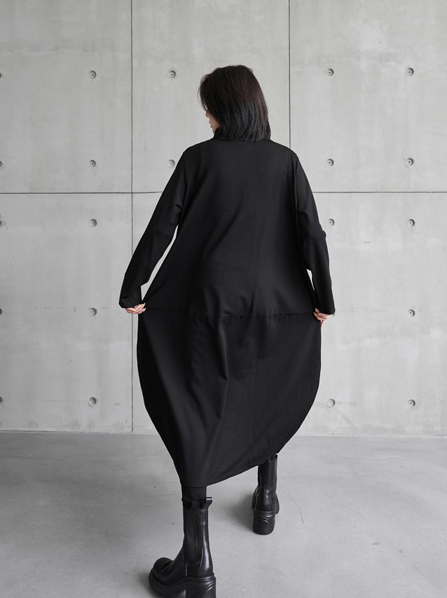 Irregular Stitching Solid Color Casual Loose Midi Dress