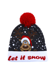 Christmas Elk Jacquard Warmer Knitted Hat