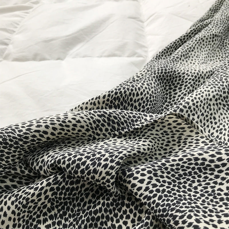 High Waist Leopard Print A-Line Skirt