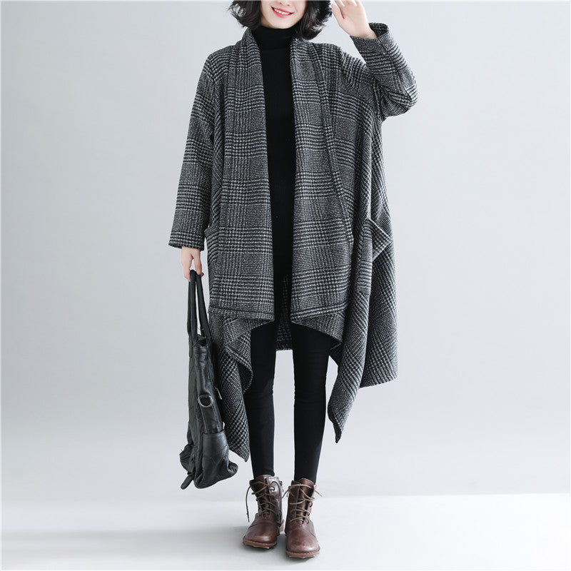 Literary Plus Size Loose Mid-Length Coat