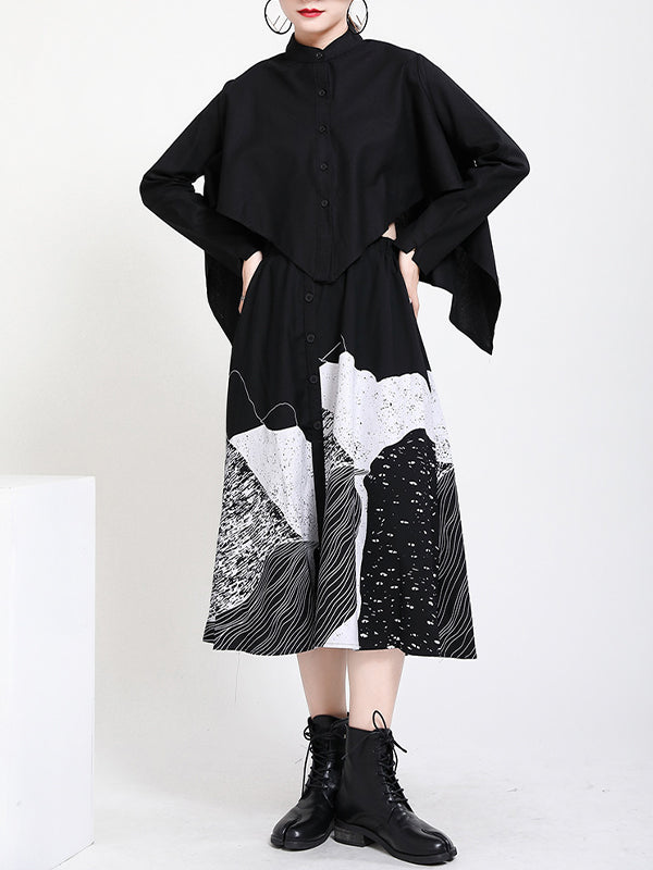 Women Irregular Solid Color Long Sleeve Shirt