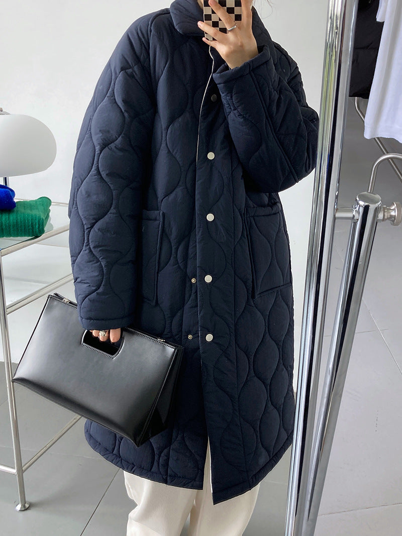 Leisure Long Rhombus Loose Coat