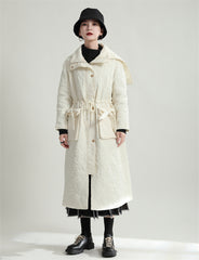 Loose Drawstring Hooded Cotton Coat