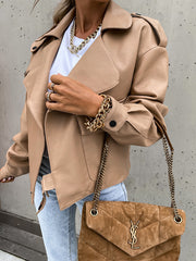 Solid Color Versatile Loose Casual Coat