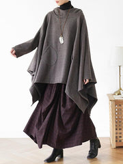 Loose Cropped Warm Hooded Cloak