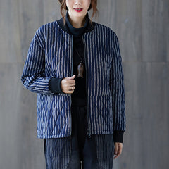 Women Retro Striped Loose Jacket