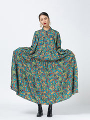 Bohemia Floral Printed Long Sleeves Maxi Dress
