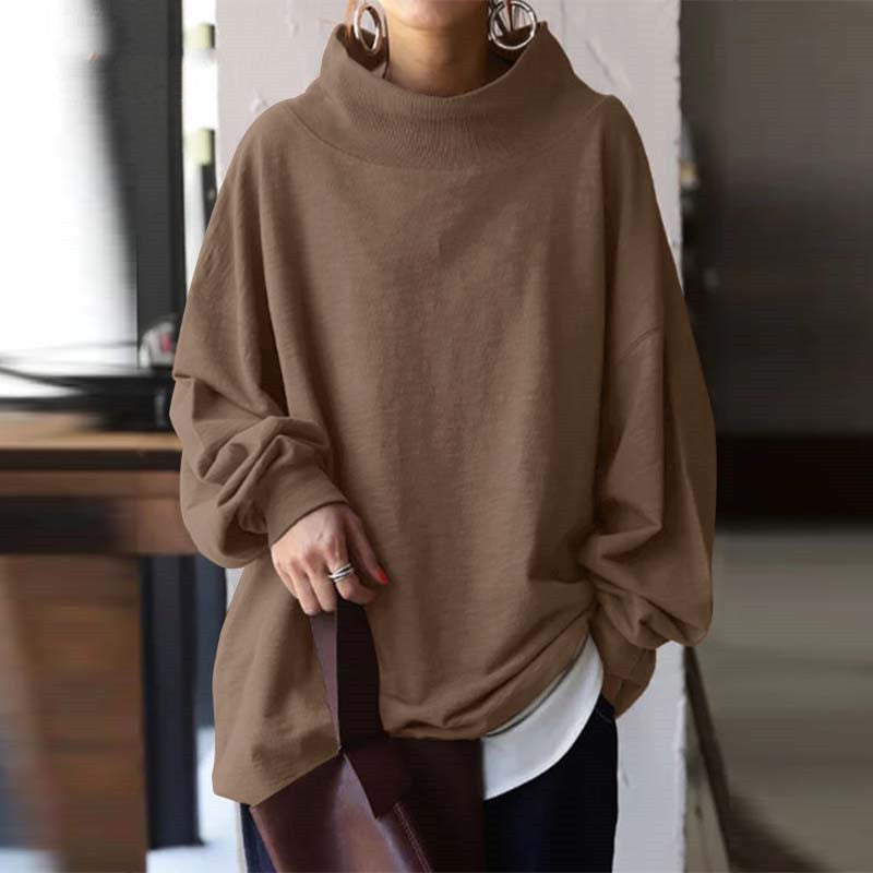 Loose Solid Color Pullover Sweatshirt