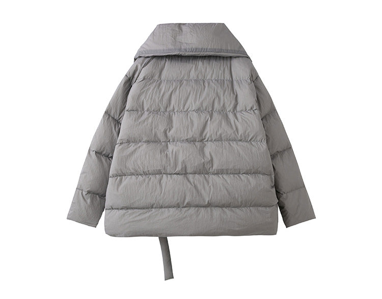 Simple  Solid Color High-Neck Down Jacket