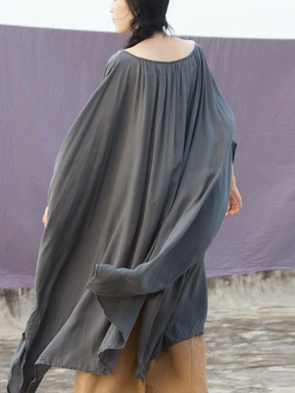Loose Solid Color Comfortable Cropped Dress