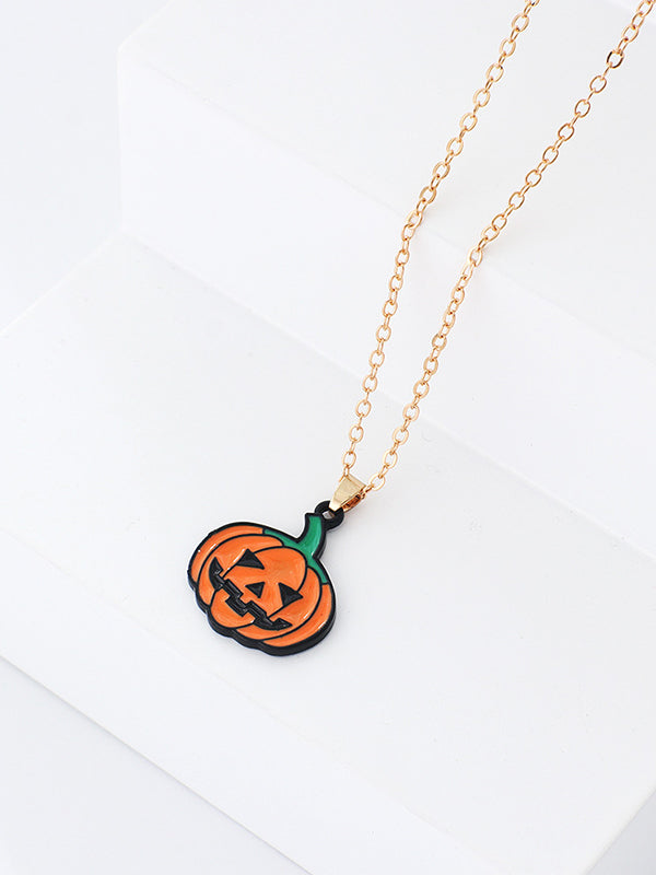 Pumpkin Ghost Necklace And Earrings