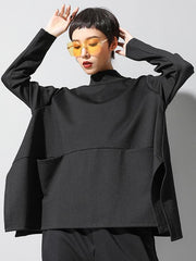 Black Long Sleeves Roomy T-Shirt