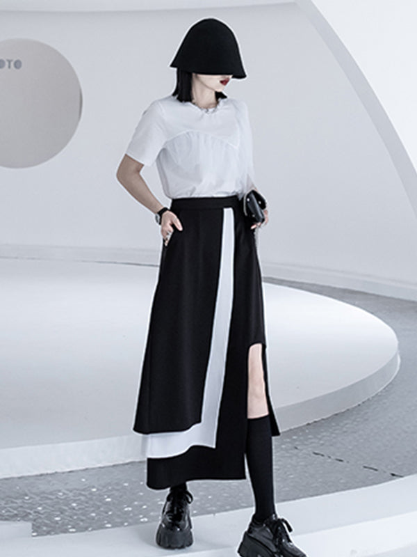 Women Irregular Printed High Waist Casual Skirt