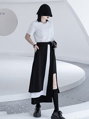 Women Irregular Printed High Waist Casual Skirt