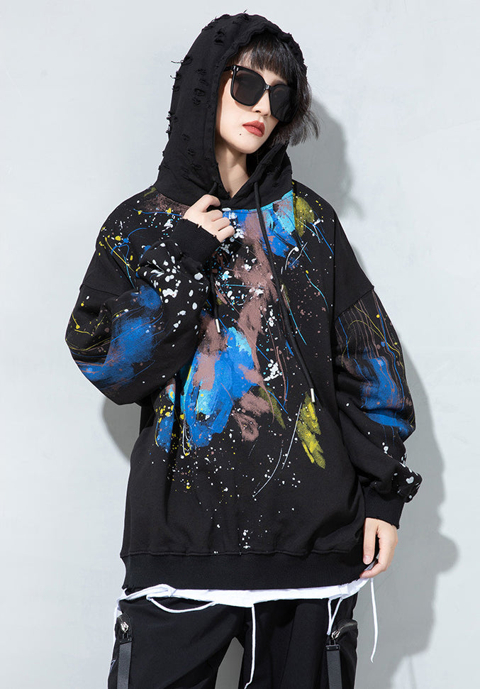 Women's Hooded Printed Fleece Sweatshirt