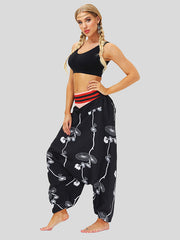 Digital Print Lantern Loose Casual Pants