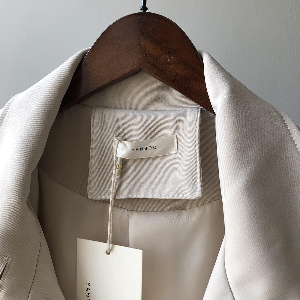 Windbreaker 2-Piece Suit Temperament Loose Belted Jacket