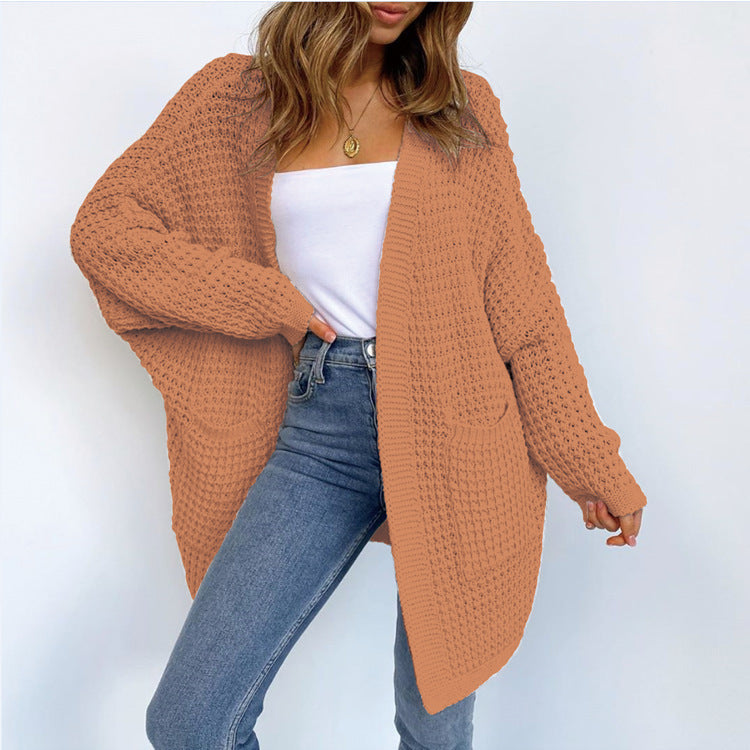 Loose Solid Color Sweater Outerwear