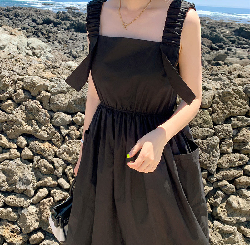 Waist Slimming Casual Suspender Dress