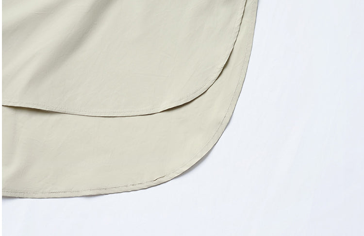 Simple Solid Color Loose Lantern Sleeve Dress