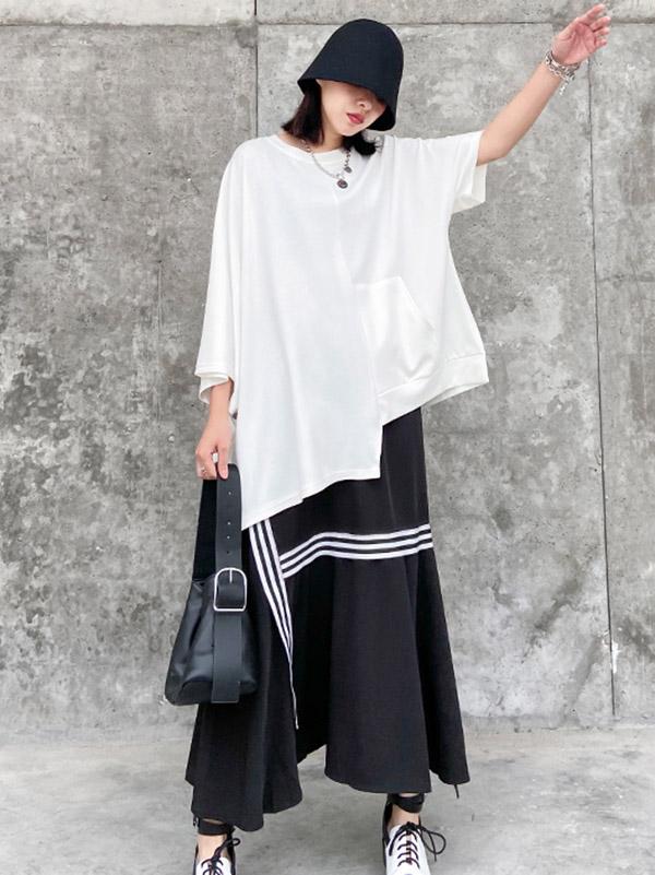 Solid Color Cropped Loose T-Shirt