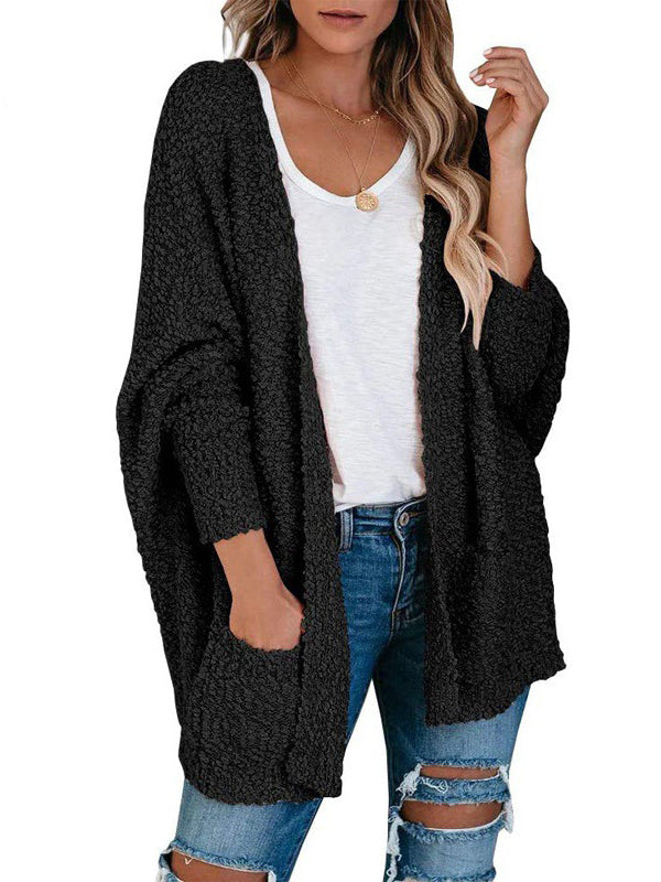 Casual Solid Color Sweater Outerwear