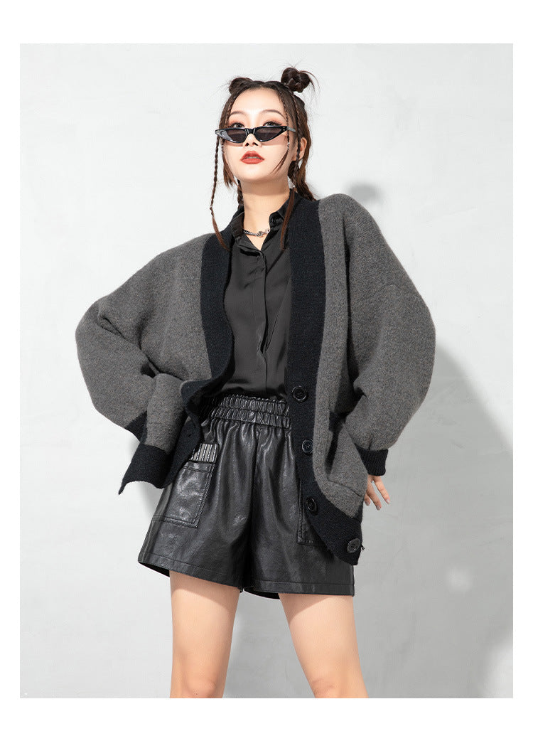 Urban Loose Solid Color Knitted Outwear