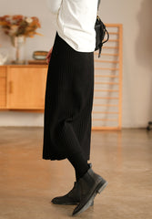 Casual Solid Color Pit Stripe Skirt